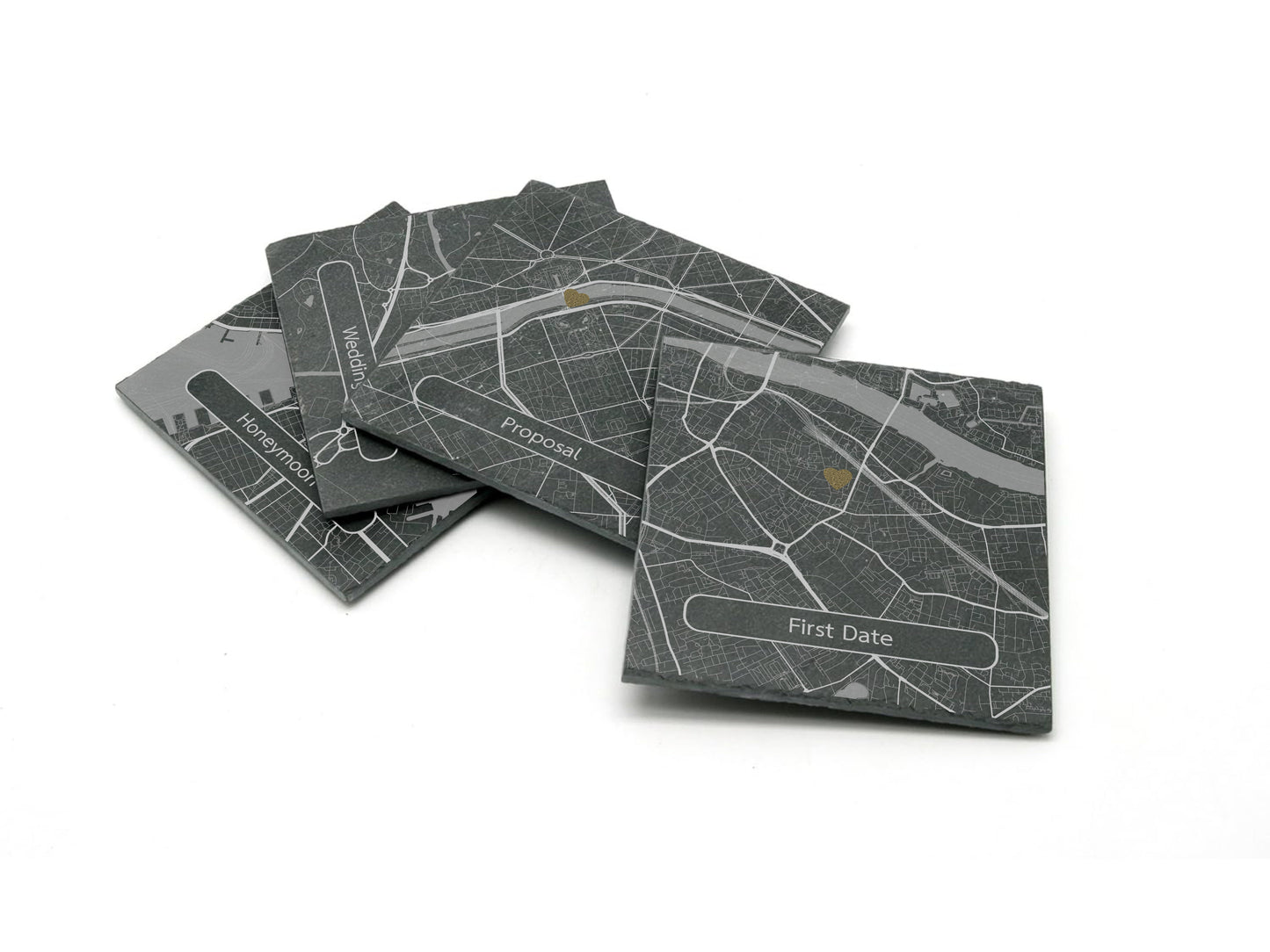 Personalised Memorable Location Map Slate Coaster Gift