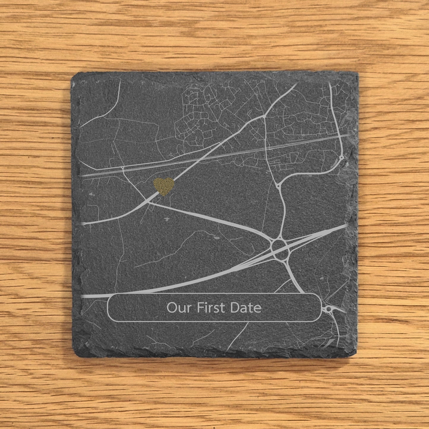 Personalised Memorable Location Map Slate Coaster Gift
