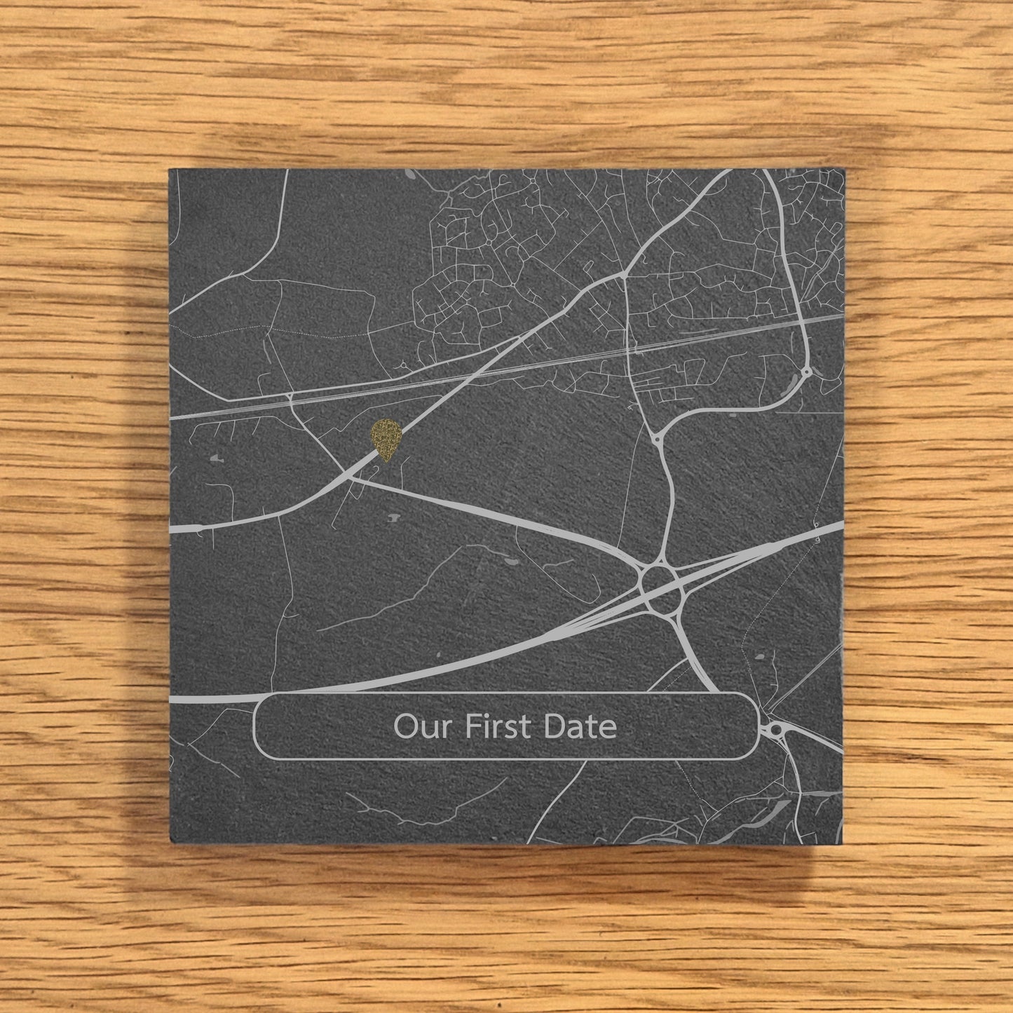 Personalised Memorable Location Map Slate Coaster Gift